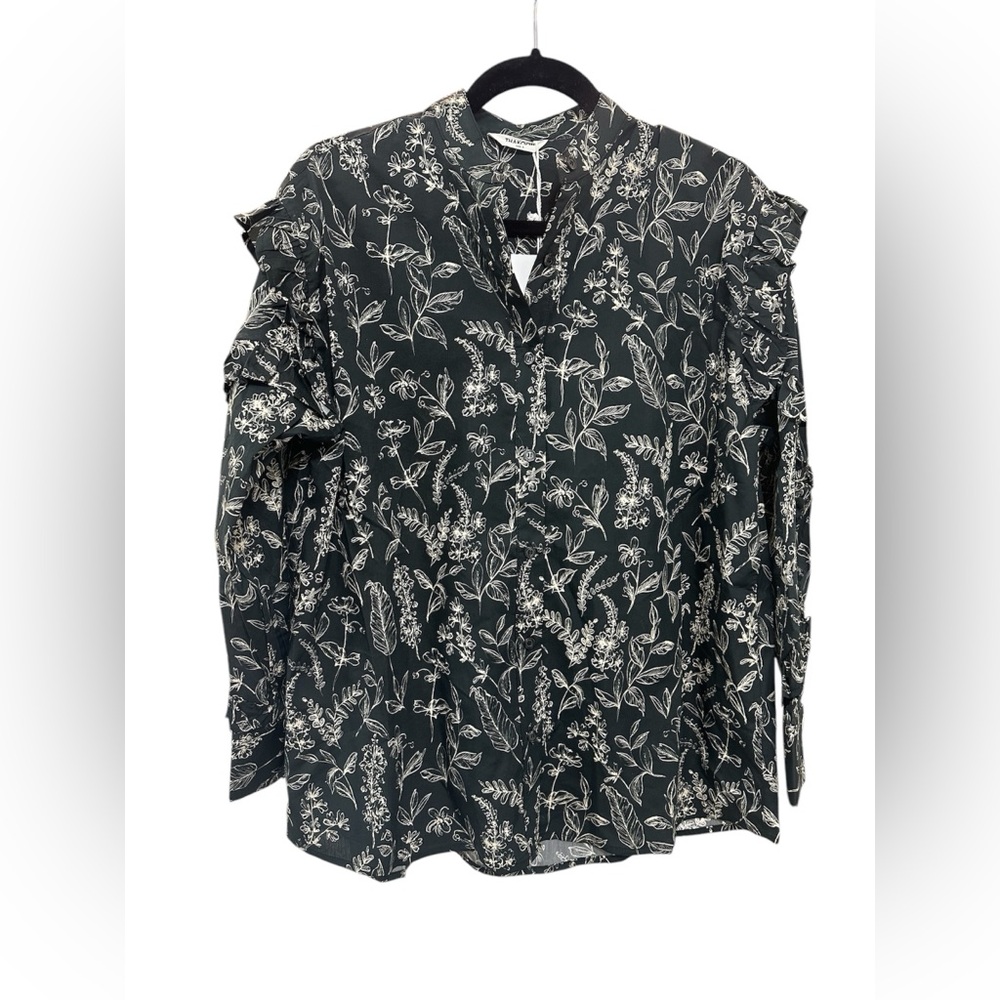 Thakoon ruffle sleeve button up shirt NWT